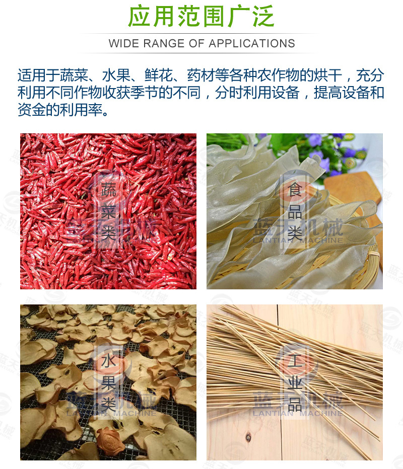 大型辣椒烘干機應(yīng)用范圍